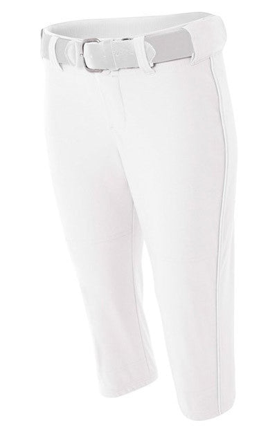 A4 Ladies Low-Rise Softball Pant with Piping and Elastic Bottom (NW6188)